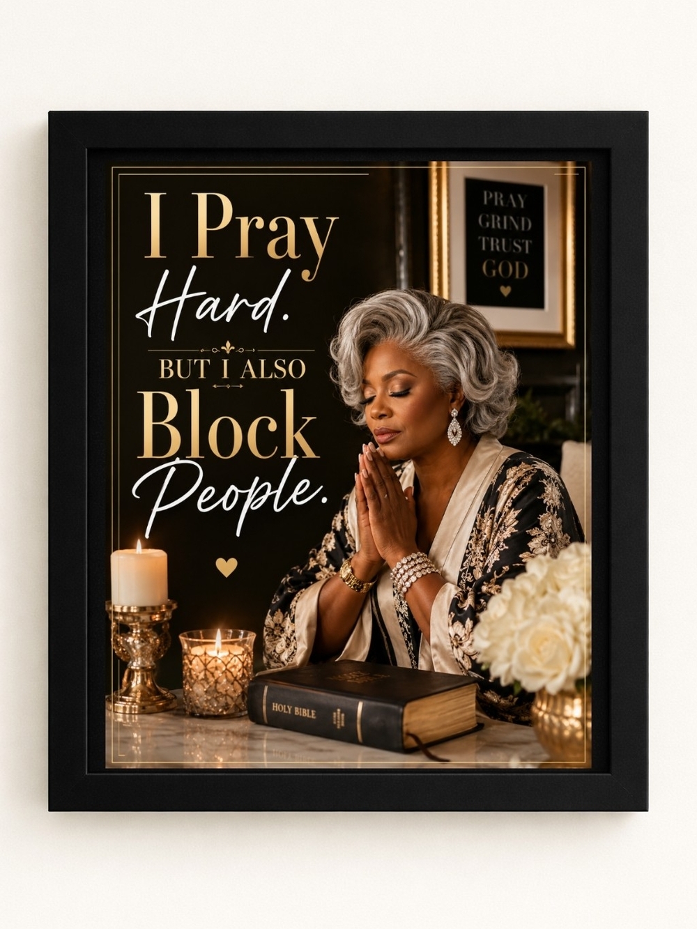 Inspirational Prayer A.I.Art Print - 8x10 Frame